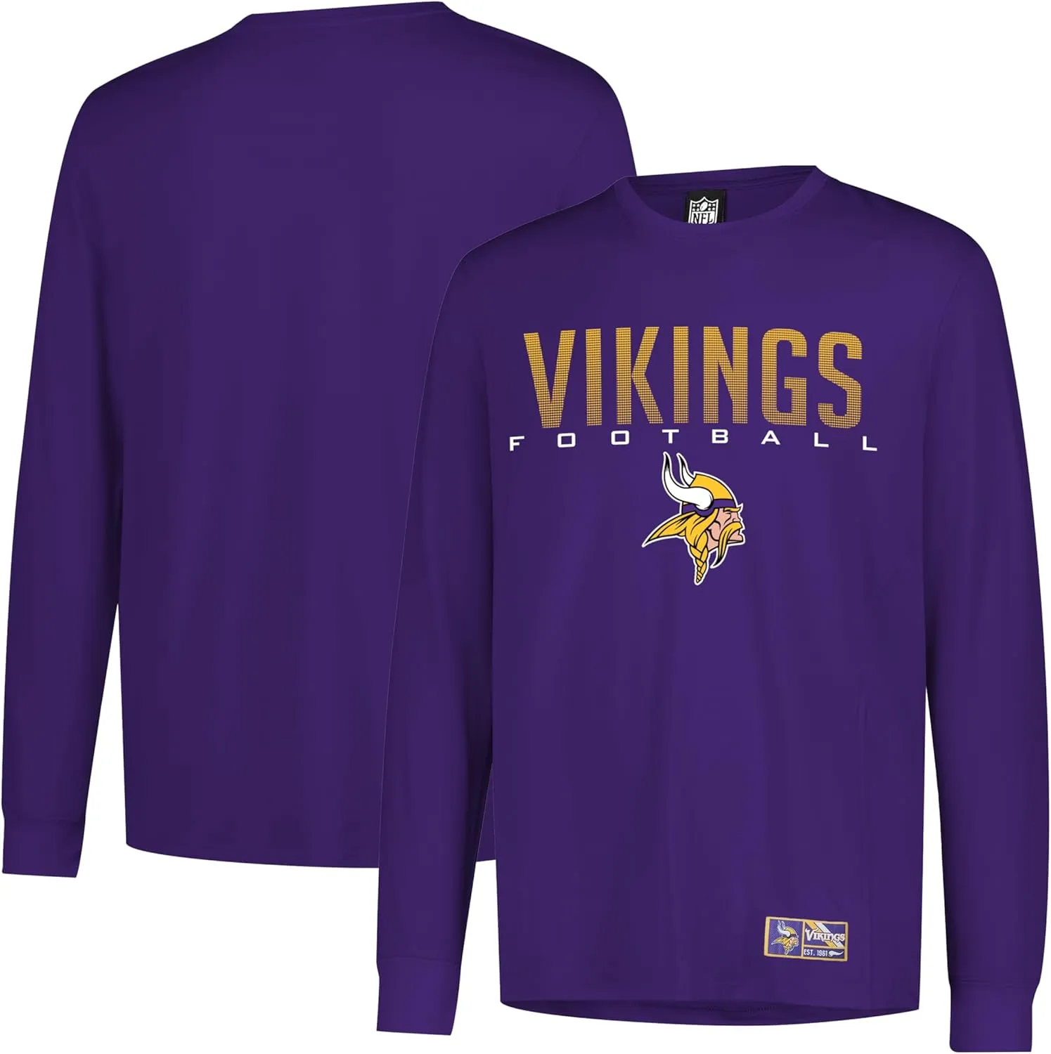 Ultra Game Men's NFL Official Super Soft Game Day Long Sleeve T-Shirt, Minnesota Vikings|Minnesota Vikings