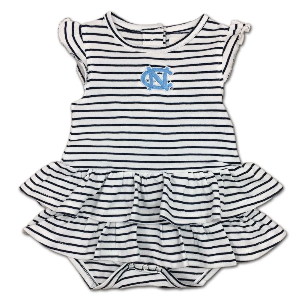 UNC Stripes 'n Ruffles Skirted Romper (Only 12M Left)