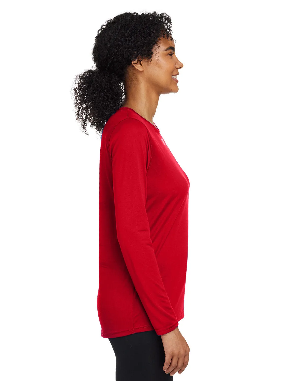 Under Armour Ladies Tech Long-Sleeve Customized T-Shirts, Red