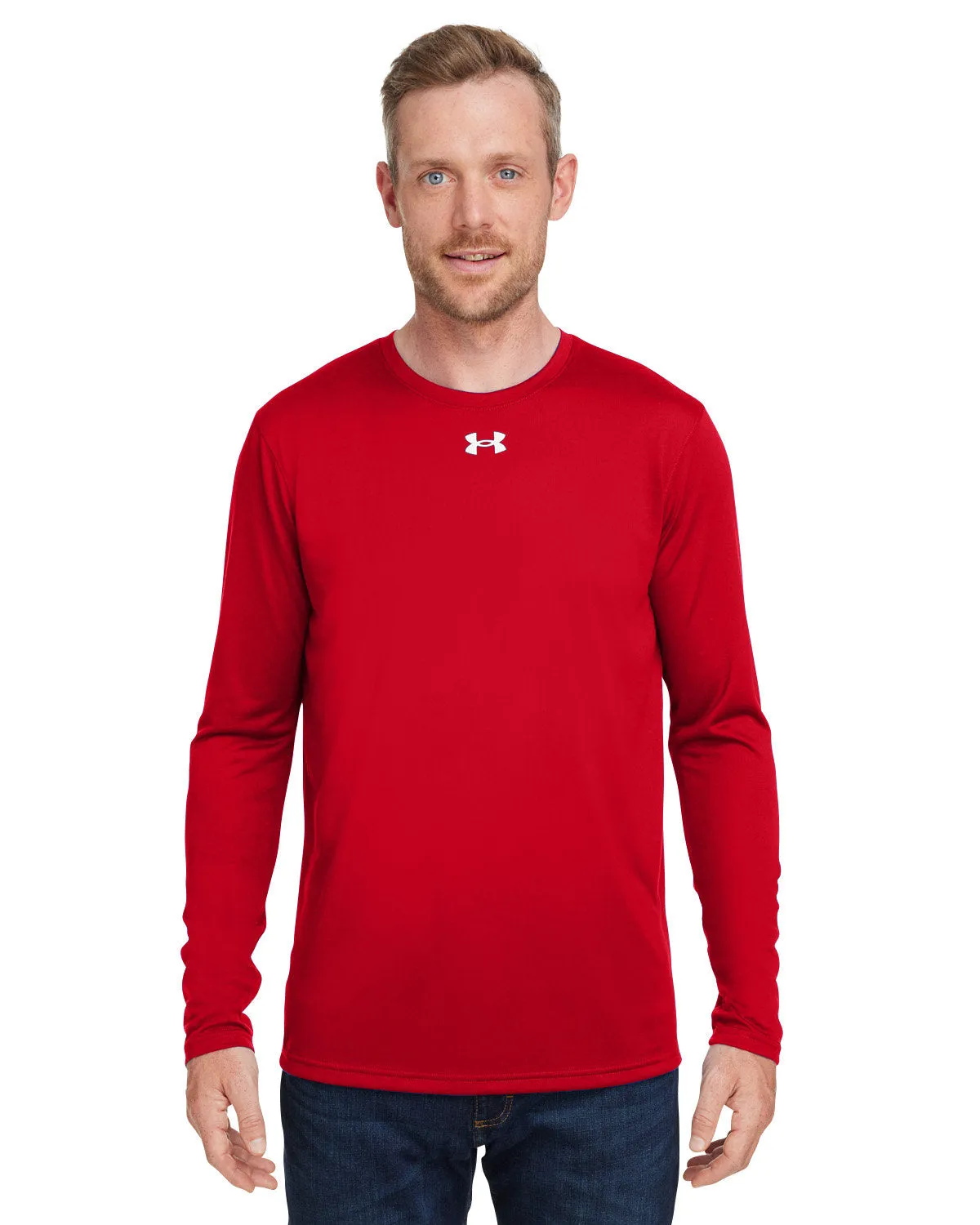 Under Armour Men's Tech Long-Sleeve Custom T-Shirts, Red