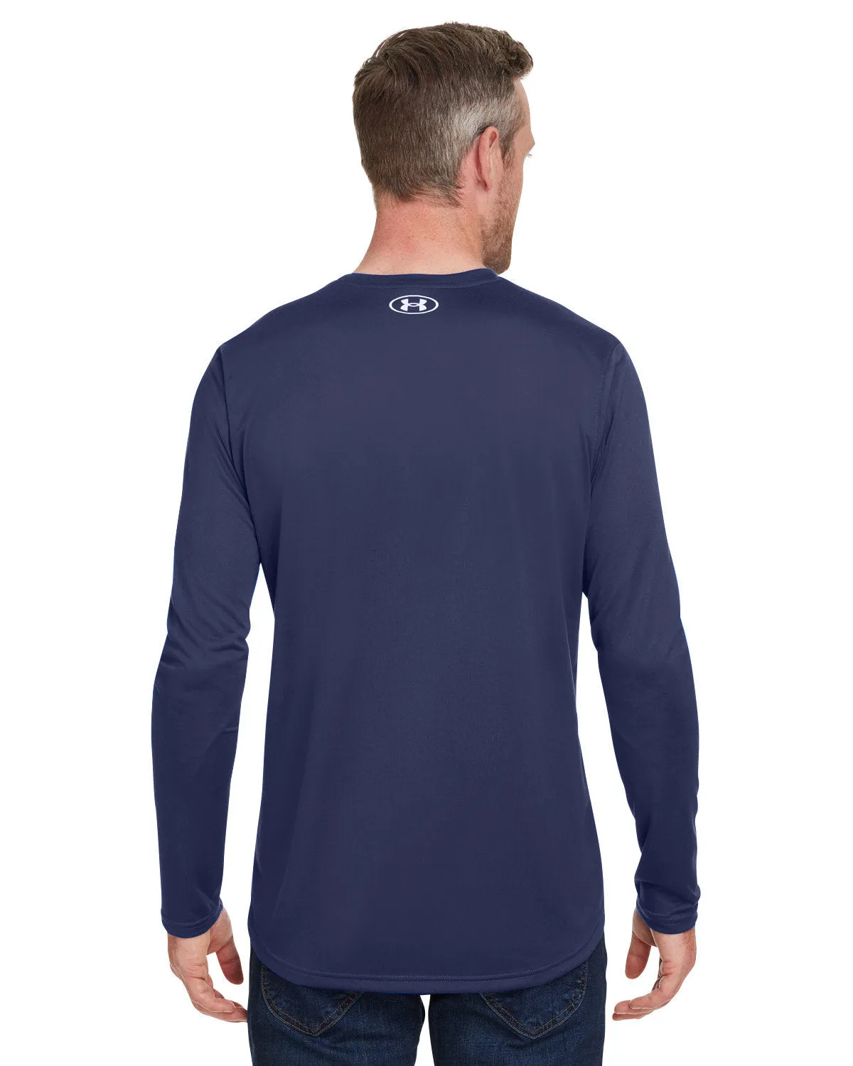 Under Armour Men's Tech Long-Sleeve Customized T-Shirts, Navy