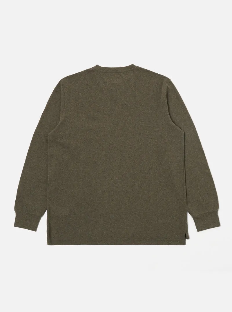 Universal Works Olive Green Wool Long Sleeve T-Shirt