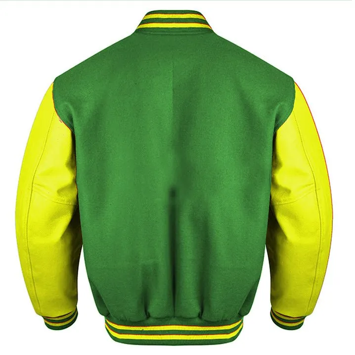 Varsity Jacket - Forest Green - Yellow