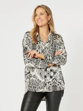 Verona Print Shirt - Black/Natural