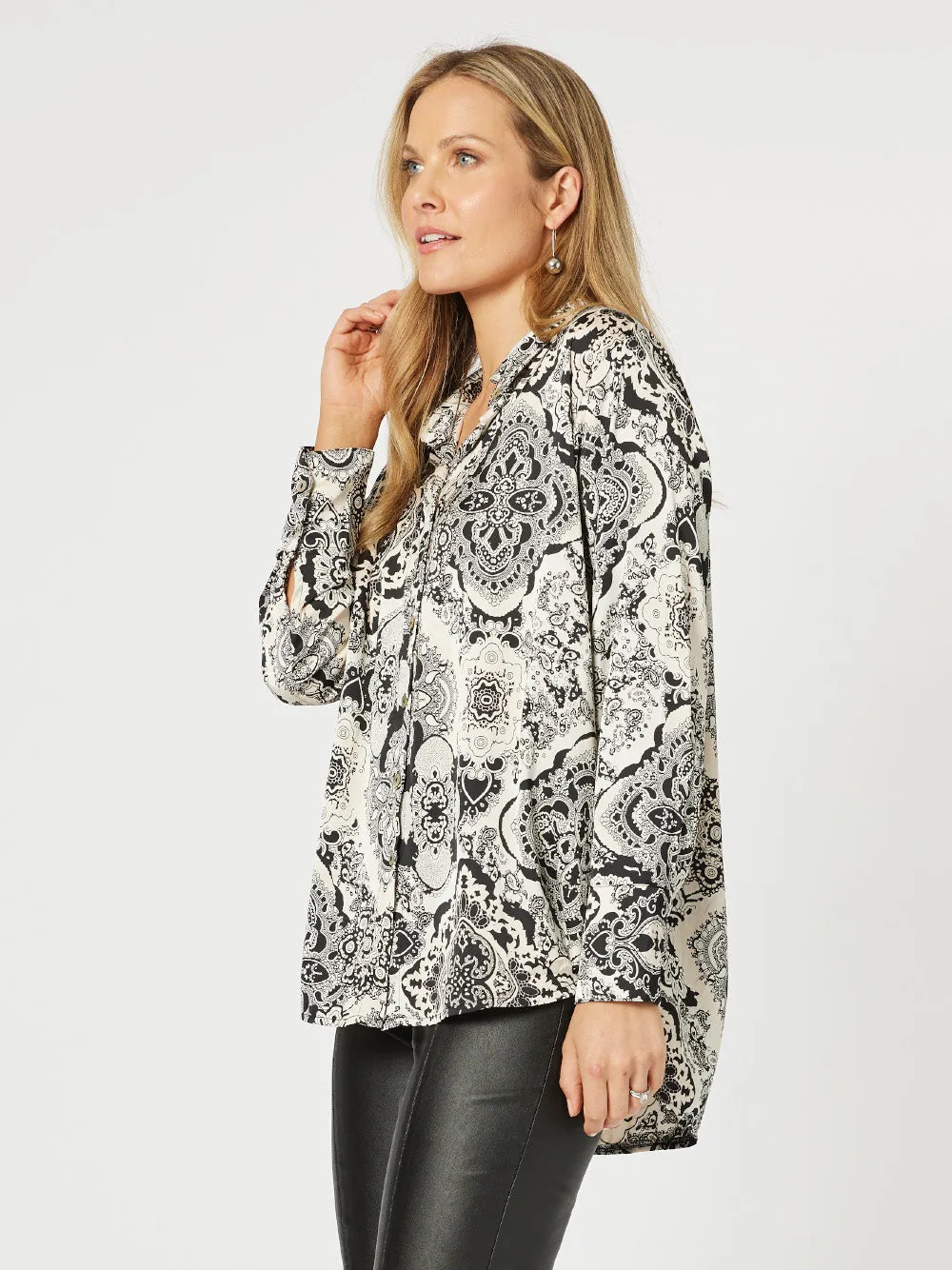 Verona Print Shirt - Black/Natural