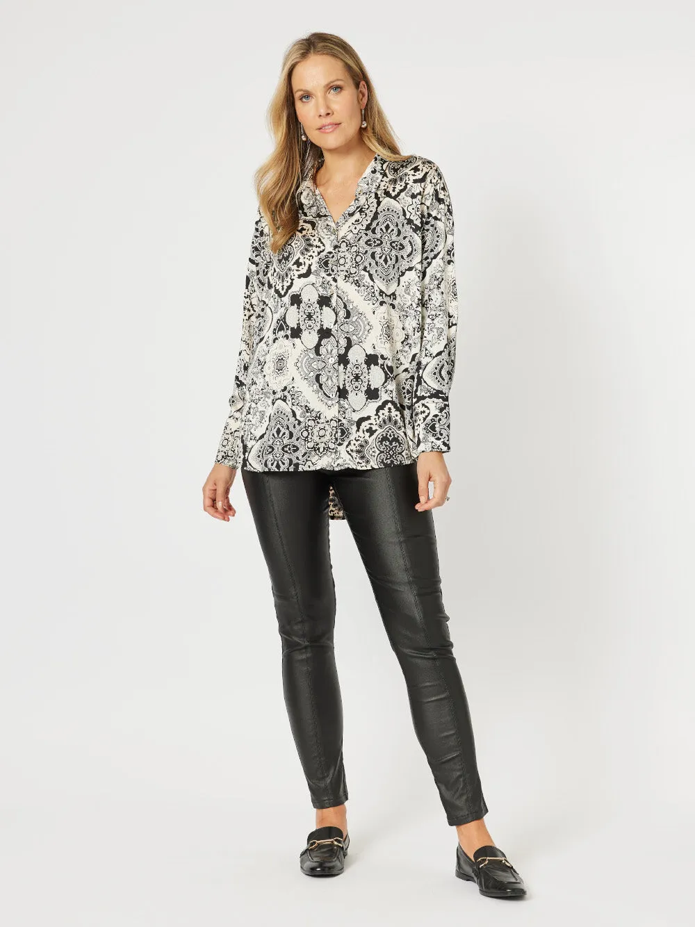 Verona Print Shirt - Black/Natural