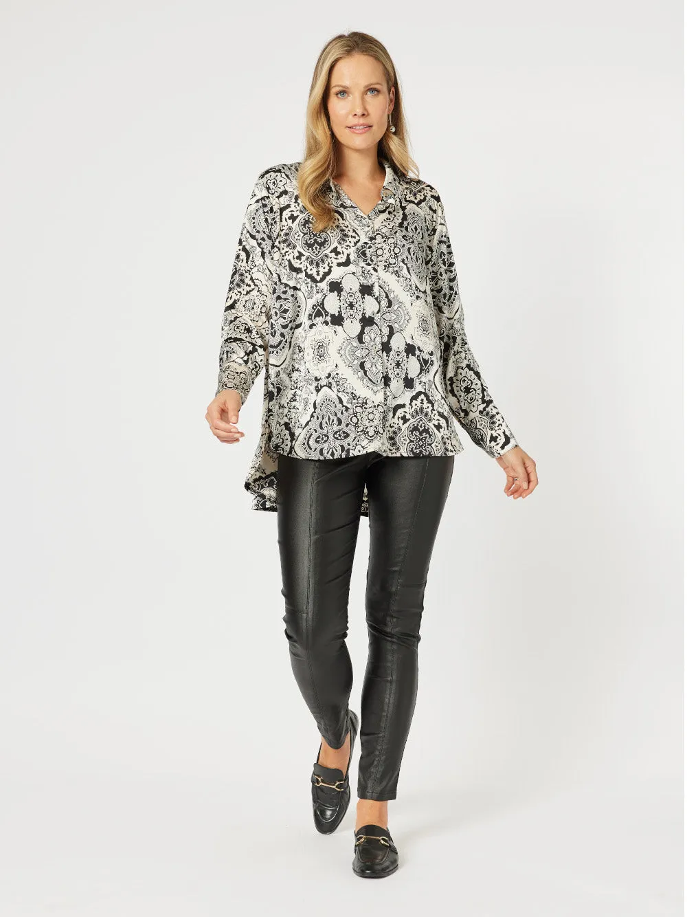 Verona Print Shirt - Black/Natural