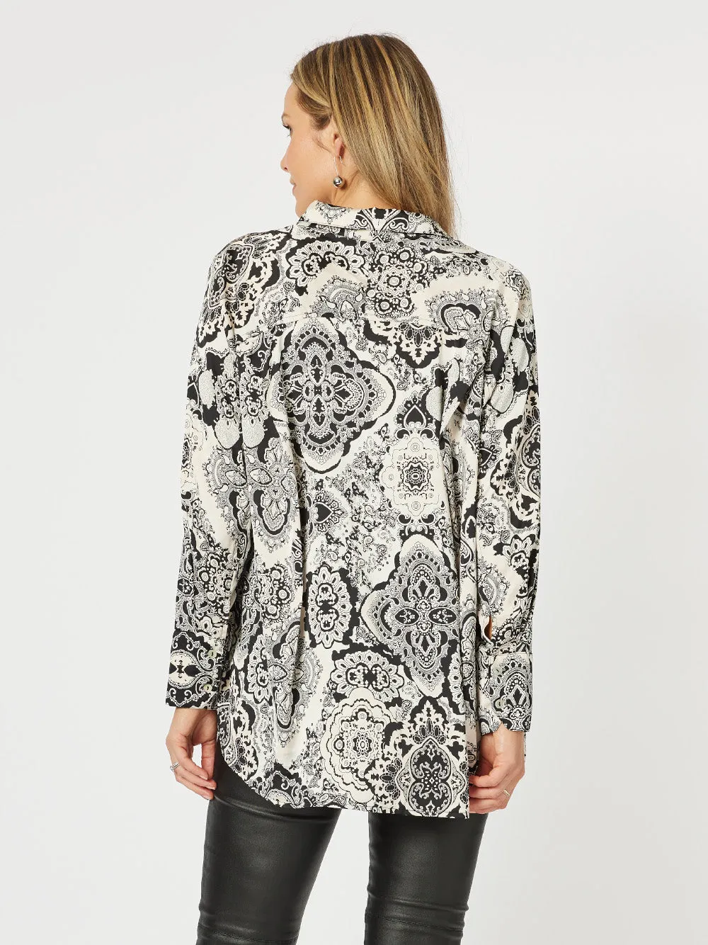 Verona Print Shirt - Black/Natural