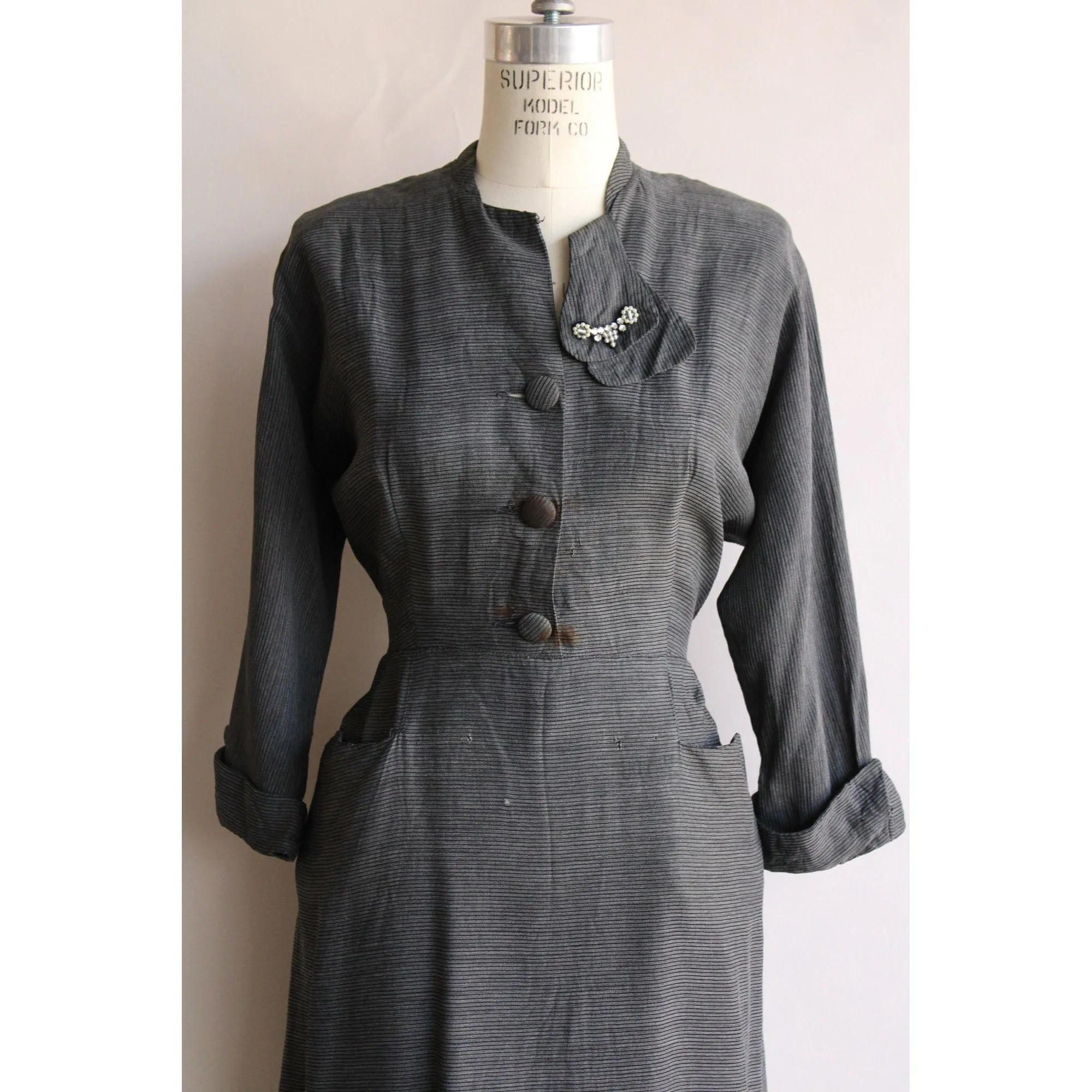 Vintage 1940s  Charles Hymen Dress With Pockets,