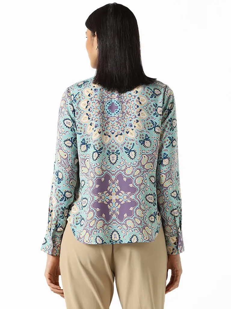 Wardrobe Lavender Bohemian Printed Shirt