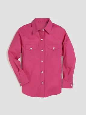 Wrangler Girls' Long Sleeve Western Snap Shirt