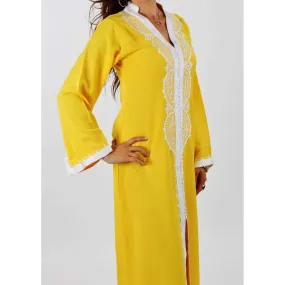 Yellow Moroccan Maxi Dress Kaftan- Lella Style